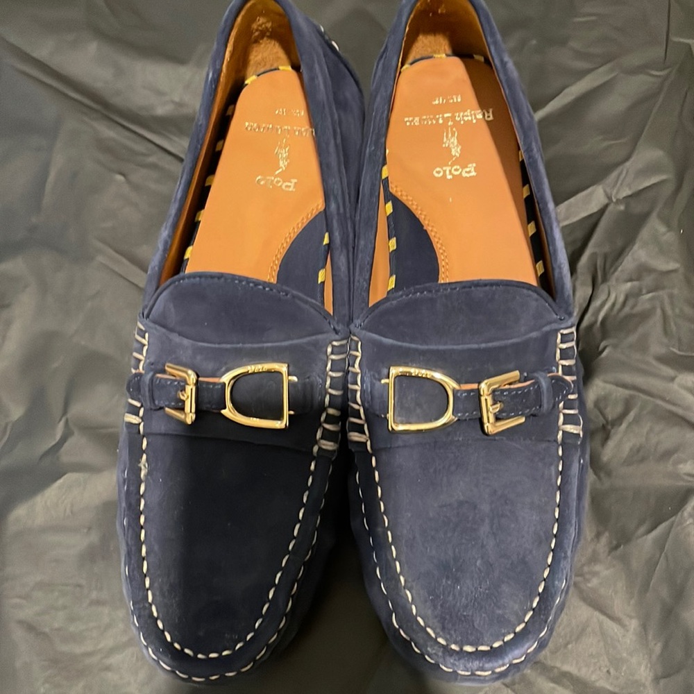 Navy suede horse bit Polo Ralph Lauren drivers